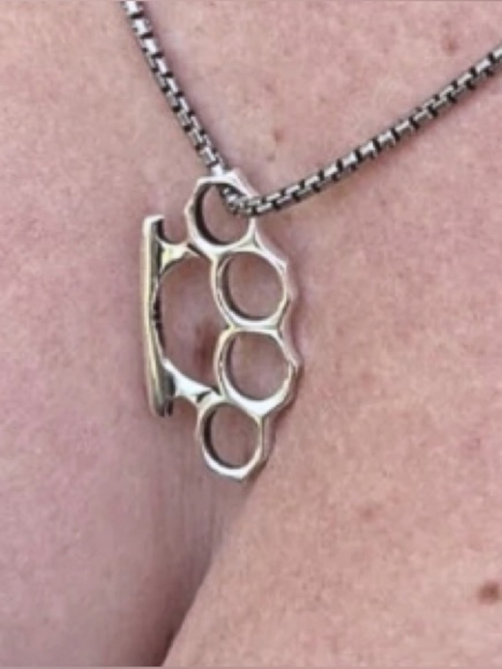 Brass Knuckle Duster Necklace